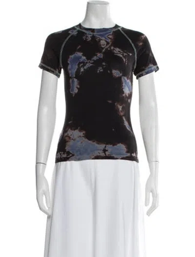 Pre-owned John Elliott Tie-dye Print Crew Neck T-shirt In Black