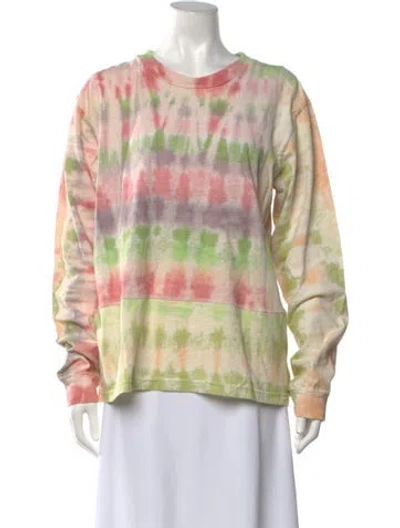 Pre-owned John Elliott Tie-dye Print Crew Neck T-shirt In Pink