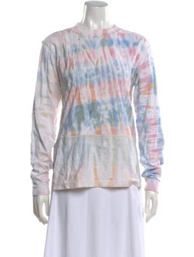 Pre-owned John Elliott Tie-dye Print Crew Neck T-shirt In White