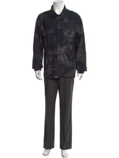 Pre-owned John Elliott Tie-dye Print Long Sleeve Shirt In Blue