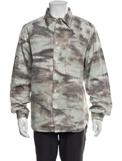 Pre-owned John Elliott Tie-dye Print Long Sleeve Shirt W/ Tags In Blue