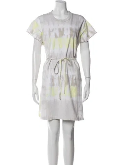 Pre-owned John Elliott Tie-dye Print Mini Dress In Yellow