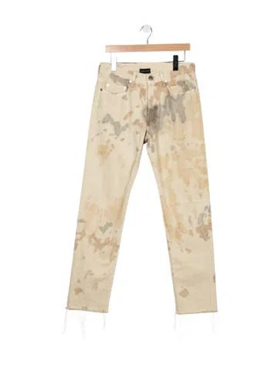 Pre-owned John Elliott Tie-dye Print Straight Leg Pants In Neutrals