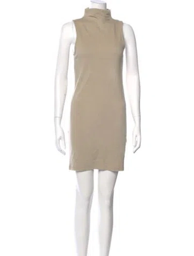 Pre-owned John Elliott Turtleneck Mini Dress In Neutral