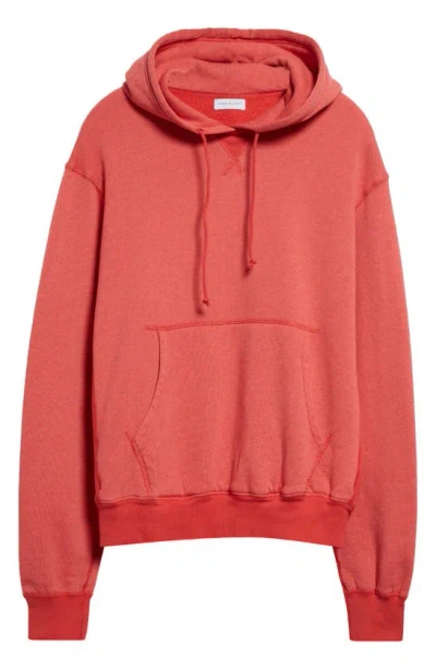 John Elliott Vintage Wash Fleece Hoodie In Crimson