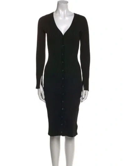 Pre-owned John Elliott V-neck Knee-length Dress In Black