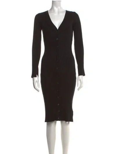 Pre-owned John Elliott V-neck Knee-length Dress In Black