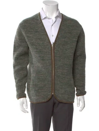 Pre-owned John Elliott V-neck Long Sleeve Cardigan In Green