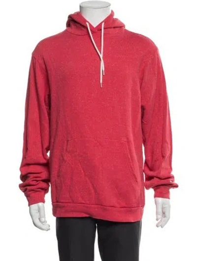 Pre-owned John Elliott V-neck Long Sleeve Hoodie In Red