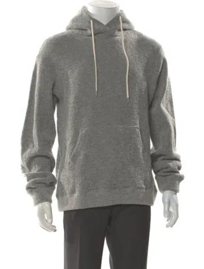 Pre-owned John Elliott V-neck Long Sleeve Hoodie W/ Tags In Gray