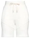 John Elliott Woman Shorts & Bermuda Shorts White Size 3 Cotton, Elastane In White