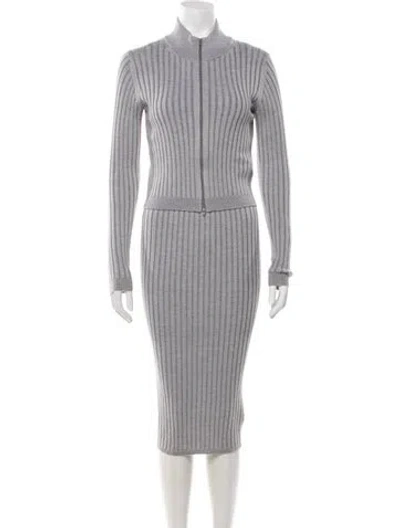 Pre-owned John Elliott Wool Cutout Accent Dress Set In Grey
