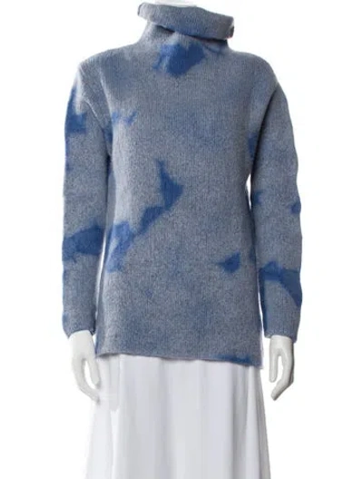 Pre-owned John Elliott Wool Mock Neck Sweater In Blue