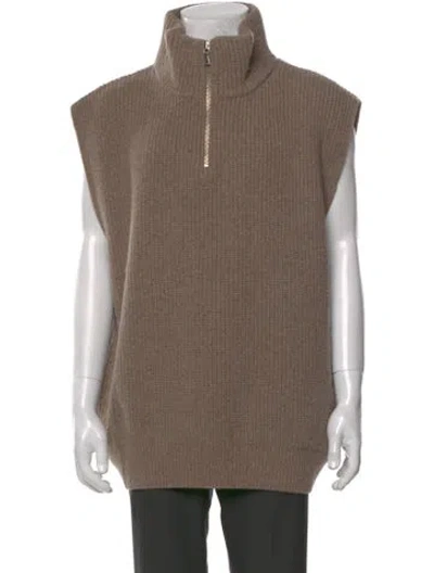Pre-owned John Elliott Wool Mock Neck Sweater Vest In Brown