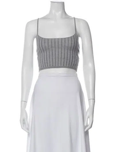 Pre-owned John Elliott Wool Striped Crop Top In Gray