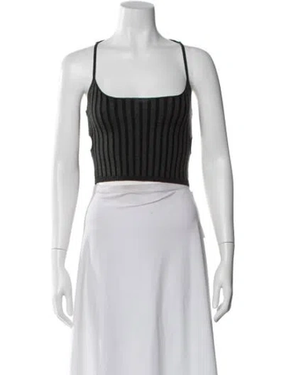 Pre-owned John Elliott Wool Striped Crop Top In White