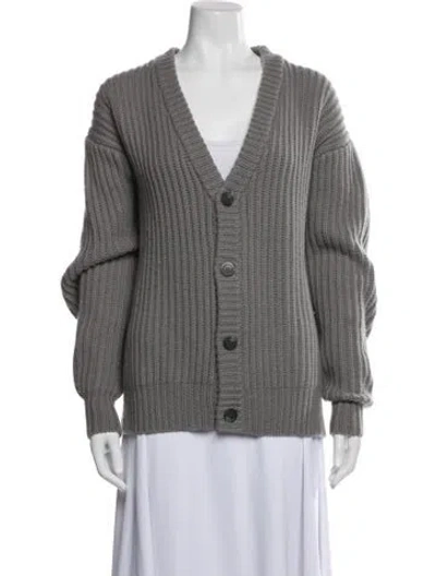 Pre-owned John Elliott Wool V-neck Sweater In Gray