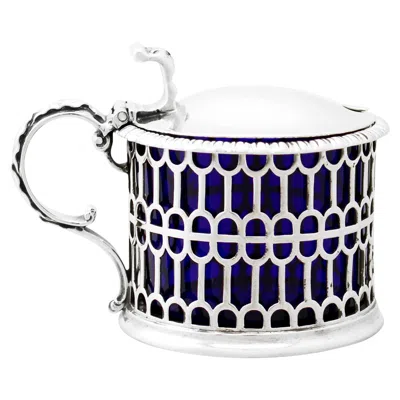Pre-owned John Figg Antique Victorian 1855 Sterling Silver Mustard Pot In Yellow
