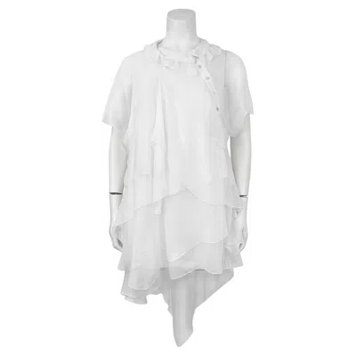 Pre-owned John Galliano 2000's Galliano White Chiffon Layered Mini Dress