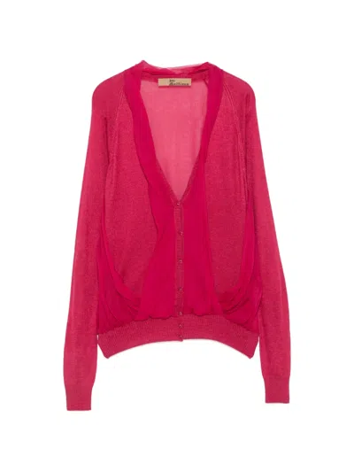 Pre-owned John Galliano 2000s Draped V-neck Cardigan In Pink