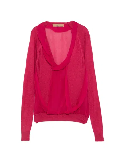 Pre-owned John Galliano 2000s Draped-neck Sweater In Pink