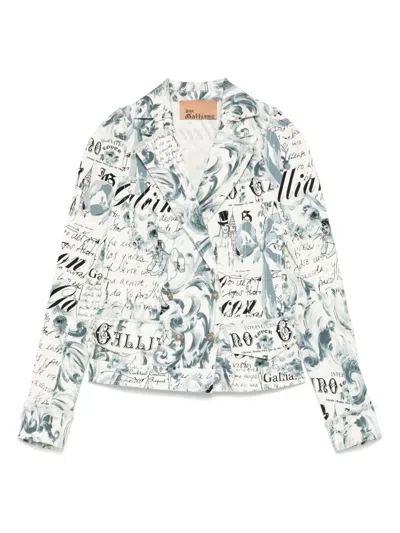 Pre-owned John Galliano 2000s Graphic-print Blazer In White