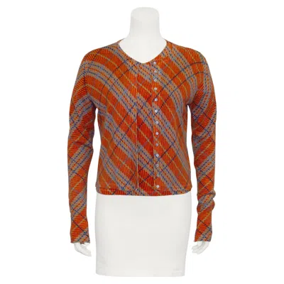 Pre-owned John Galliano 2000s  Orange And Blue Argyle Sweater Set