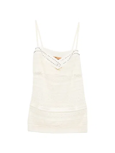 Pre-owned John Galliano 2000s Stud-embellished Camisole Top In 中性色