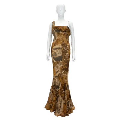 Pre-owned John Galliano 2006 Silk Dress In Brown