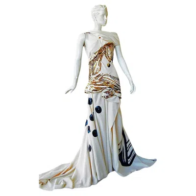 Pre-owned John Galliano 2007 "faberge" Rare Runway "finale" Gown Dress In Gray