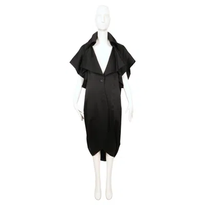 Pre-owned John Galliano 2012  Black Draped Dress Coat Runway