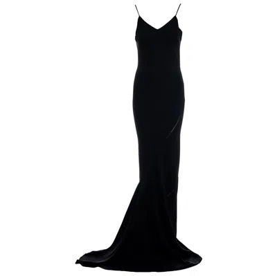 Pre-owned John Galliano Black Bias-cut Trained Slip Dress, Ss 1994