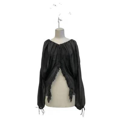 Pre-owned John Galliano Black Cotton-silk Jacquard Fabric Blouse From The Ss 2010 Season