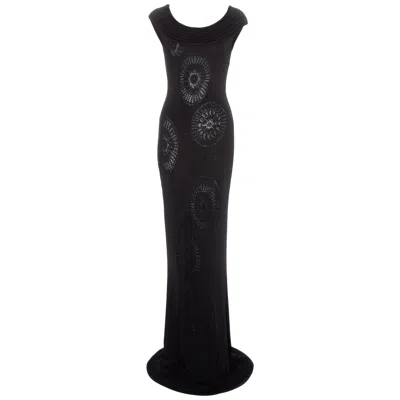 Pre-owned John Galliano Black Crochet Knit Evening Dress, Ss 1998