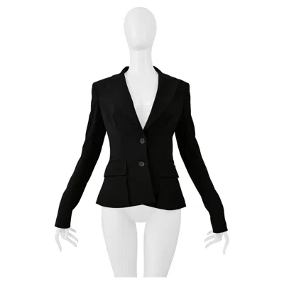 Pre-owned John Galliano Black Fitted Two Button Jacket W Pockets