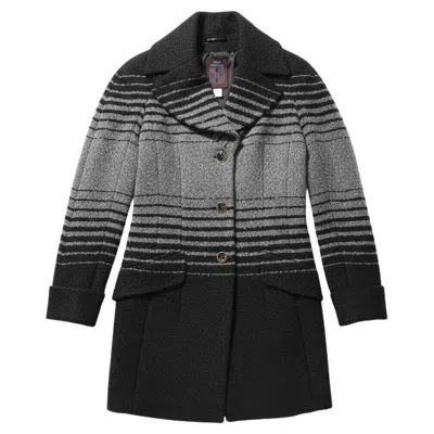 Pre-owned John Galliano Black Grey Stripe Mohair And Wool Dovetail Three-button Jacket In Gray