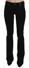 John Galliano Black Low Waist Slim Leg Skinny Denim Casual Pants Jeans In Black