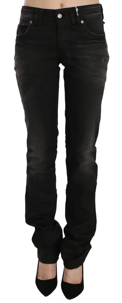 John Galliano Black Washed Mid Waist Regular Leg Skinny Denim Jeans