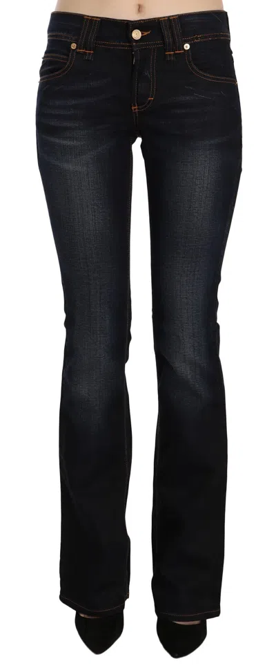 John Galliano Blue Washed Mid Waist Regular Leg Boot Cut Denim Jeans
