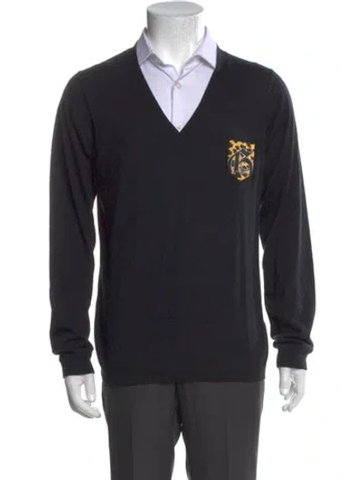 Pre-owned John Galliano Cashmere Graphic Print Cardigan In Gray