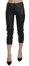 JOHN GALLIANO CHIC BLACK MID WAIST CROPPED JEANS