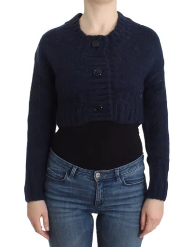 John Galliano Cropped Cardigan In Blue