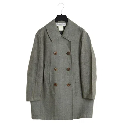 Pre-owned John Galliano Christian Dior 2001 Veste Caban Fr42 Galliano Short Rain Coat Pea Coat Uk14 Us12 In Gray