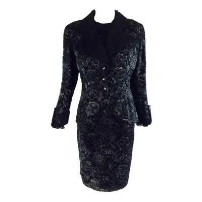 Pre-owned John Galliano Christian Dior Boutique Numbered Black And Silver Lace Skirt Set
