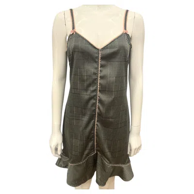 Pre-owned John Galliano Christian Dior By  Grey Prince Of Wales Patchwork Slip Dress In Gray