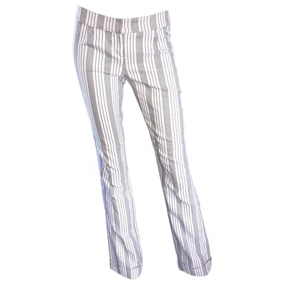 Pre-owned John Galliano Christian Dior  Y2k Gray And White Pinstripe Flared Leg Trousers