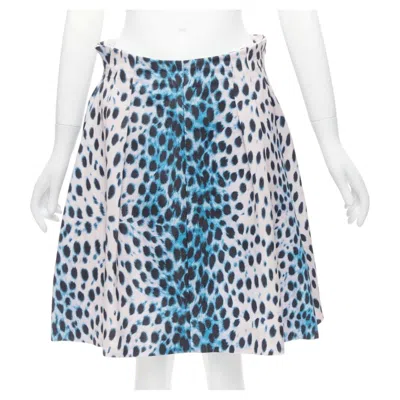 Pre-owned John Galliano Christian Dior Vintage Pink Blue Ombre Leopard Print A-line Skirt Fr42 Xl