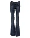 John Galliano Cotton Mid Waist Wide Leg Women's Jeans