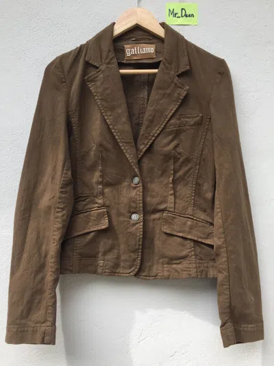 Pre-owned John Galliano Denim Jacket In Brown