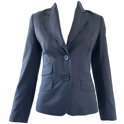 Pre-owned John Galliano Early 2000s Size 42 Gray + Purple Pinstripe Blazer Jacket